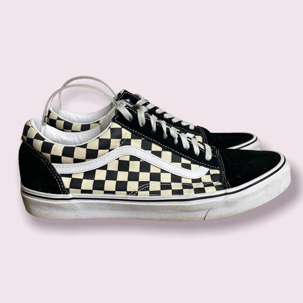 Vans Off the Wall Black Checkered Suede Casual Skate Shoes Mens 13